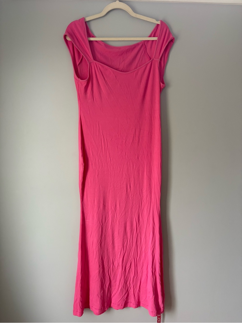 Sleeveless Hot Pink Maxi Dress with Scoop Neck